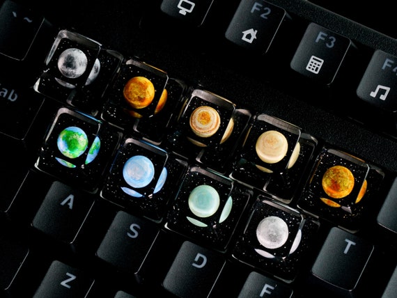 Planet Keycap, Solar Systerm Keycap, Galaxy Keycap, Universe Keycap, Keycap Set for  MX Cherry Switches Mechanical Keyboard, Handmade Gift by DATKEYstudio