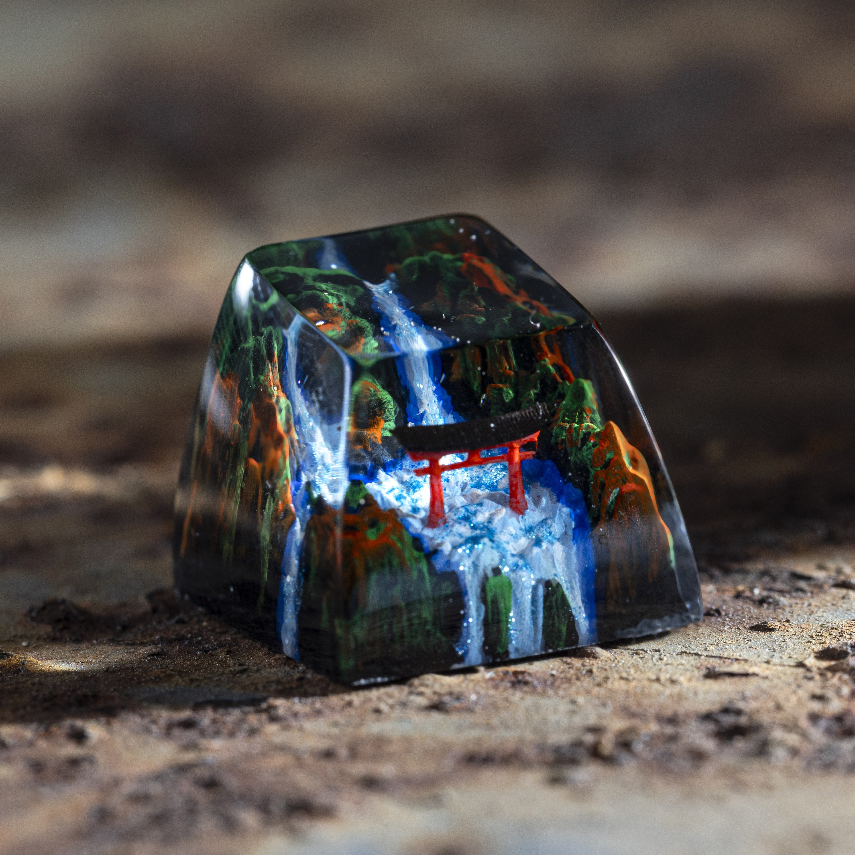 Autumn Torii Gate Keycap, Japanese Gate, Artisan Keycap, Keycap For Cherry MX Switches Keyboard, Gift for Him
